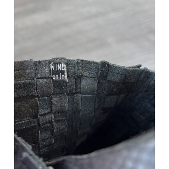 Free People IDLEWILD Footbed Sandals Size 38 Black Woven Leather Slides 8 - Picture 7 of 8